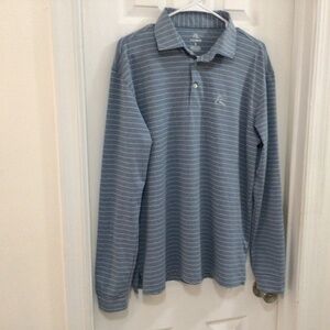 Men’s Rhoback Blue/White stripe long sleeve size Large